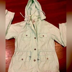 Light Mint Green Hooded Anorak Jacket
